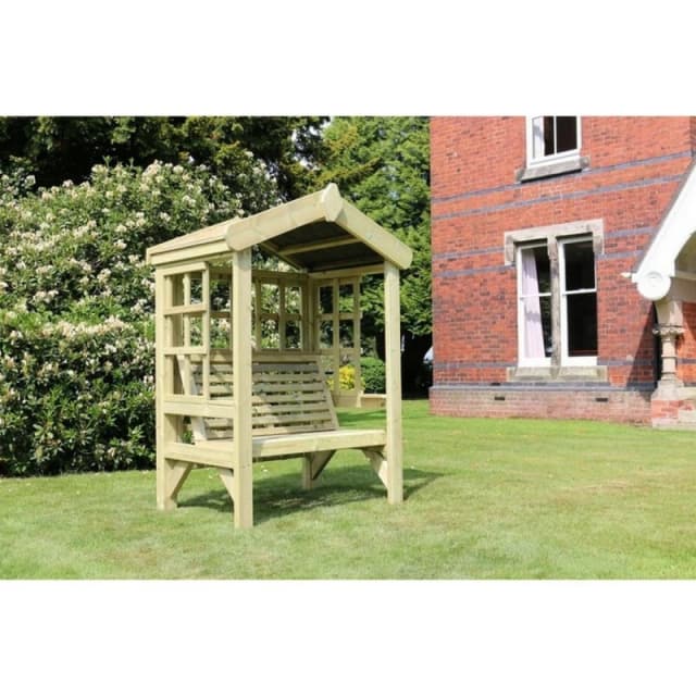 Churnet Valley Garden Furniture Ltd Cottage Arbour w/ Trellis, Min Assembly Required - Set of Cushions Inc in Brown Brown Unisex