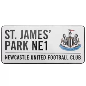 Newcastle United FC Official St James Park Metal Football Stadium Street Sign (40cm x 18cm) (White)