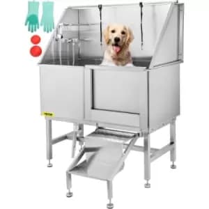 VEVOR 50" Dog Pet Grooming Bath Tub Professional Large Stainless Steel Bathtub