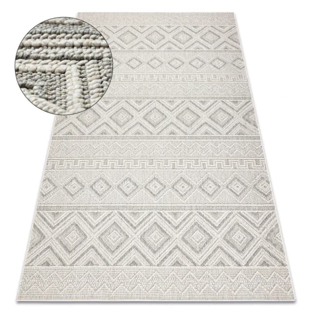 RugsX Carpet Jersey 19234 Grey - Rhombuses, Structural, Loop Boho 120X170 Cm