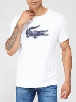 Lacoste Croc Print T-Shirt - White Size M Men