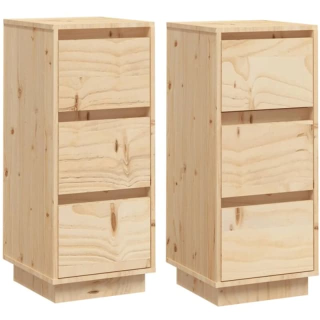 VIDAXL Sideboards 2 pcs 32x34x75cm Solid Wood Pine Vidaxl 8720286841921