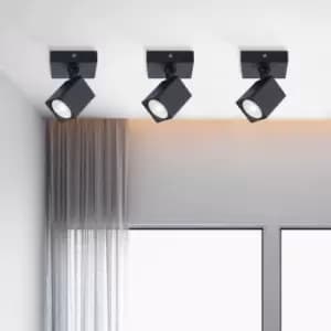 1 Light GU10 Square Spotlight Black