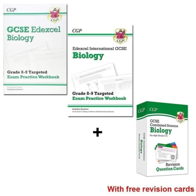 GCSE Edexcel Biology 8-9 Targeted Exam Practice Workbook 2 Books + Free Cards CGP Books Books