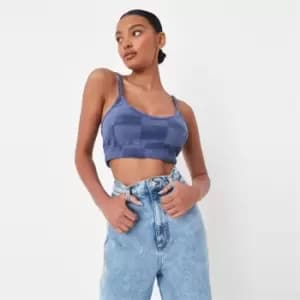 Missguided checkerboard bralet - Blue