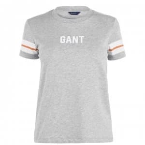 Gant Block Stripe T Shirt - 94 LIGHT GREY