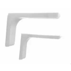 White Shelf support brackets with covers 120mm Invisible / Concealed Fixings - Pack of 5 Pairs