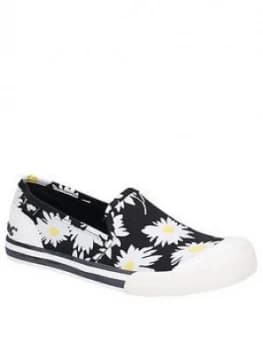 Rocket Dog Jazzin Slip Jazzy Plimsoll - Black, Size 8, Women