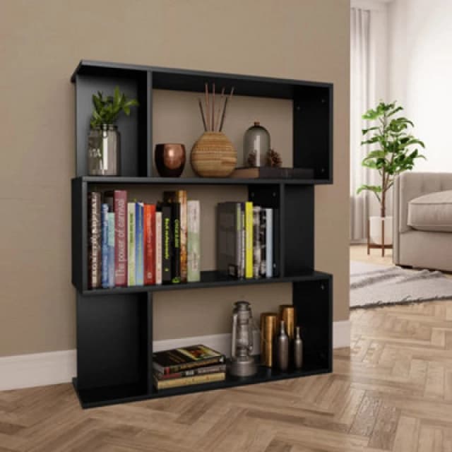 Vidaxl Book Cabinet/room Divider Black 80X24X96cm Engineered Wood Book Cabinets