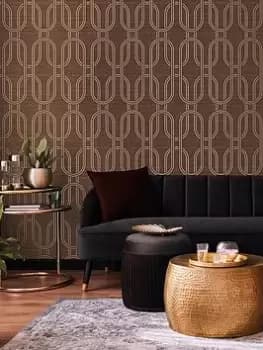 Boutique Indulgent Geo Ruby Wallpaper