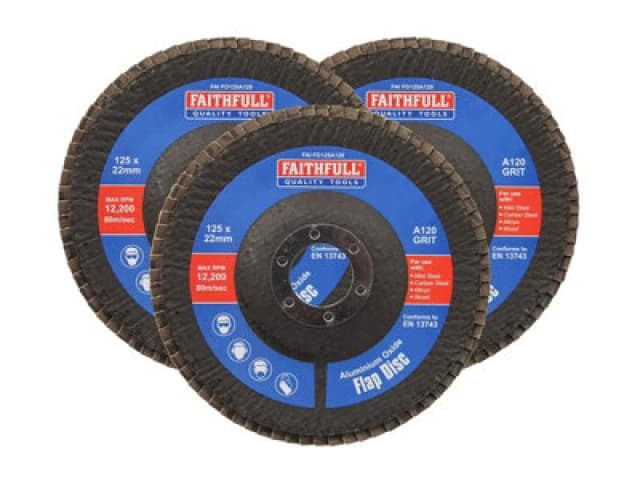 Faithfull Aluminium Oxide Abrasive Flap Disc FAIFD12512A3 Diameter: 125mm