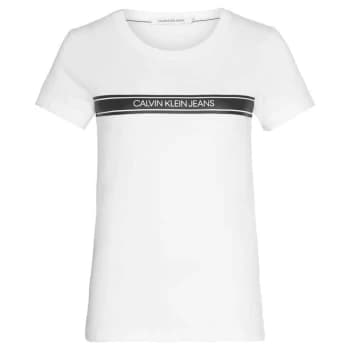 Calvin Klein Jeans Stripe Slim T Shirt - YAF BRGHT WHITE