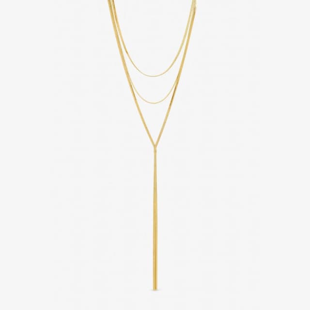 Mood Gold Snake Chain Long Y-Drop Necklace Chain Necklaces One Size Gold 40048810000