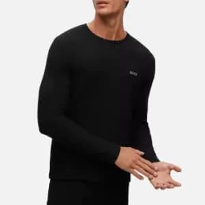 BOSS Bodywear Mens Waffle Long Sleeved T-Shirt - Black - L