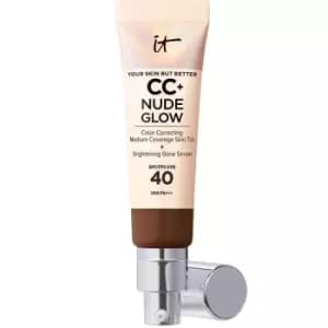 IT Cosmetics CC+ and Nude Glow Lightweight Foundation and Glow Serum with SPF40 32ml (Various Shades) - Deep Honey