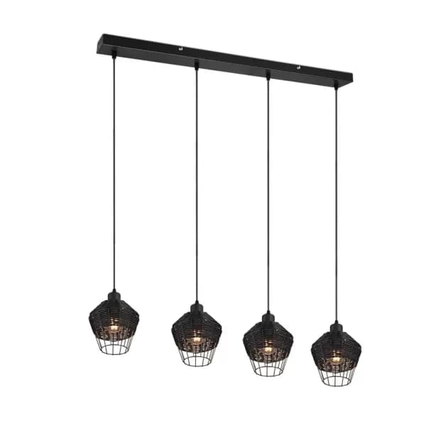 Borka Modern 4 Light Bar Pendant Ceiling Light Black