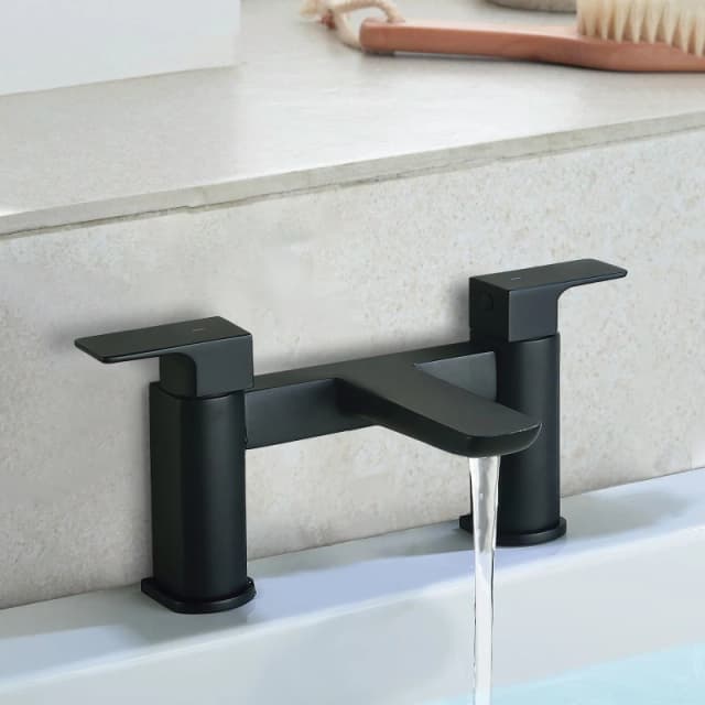 Nes Home Matt Black Keninton Bathroom Bath Filler Tap Black Unisex