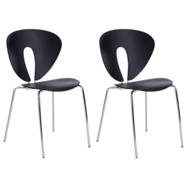 Beliani Set Of 2 Dining Chairs Tracy Black