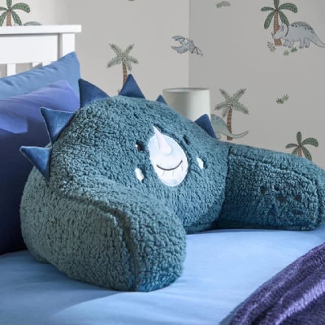 OHS OHS Dinosaur Cuddle Cushion Reading Gaming Bed Back Support Chair Pillow in Blue Blue One Size Unisex 5027434212019