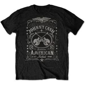 Johnny Cash - American Rebel Mens Large T-Shirt - Black