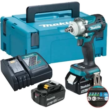 DTW300RTJ 18v LXT Brushless Impact Wrench 1/2' Drive 4 Speed 2 x 5.0ah - Makita