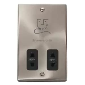 Satin Chrome 115/230V Dual Voltage Shaver Socket - VPSC100BK - 217368