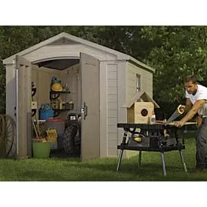 Keter Factor 8 x 11ft Double Door Outdoor Apex Plastic Garden Shed