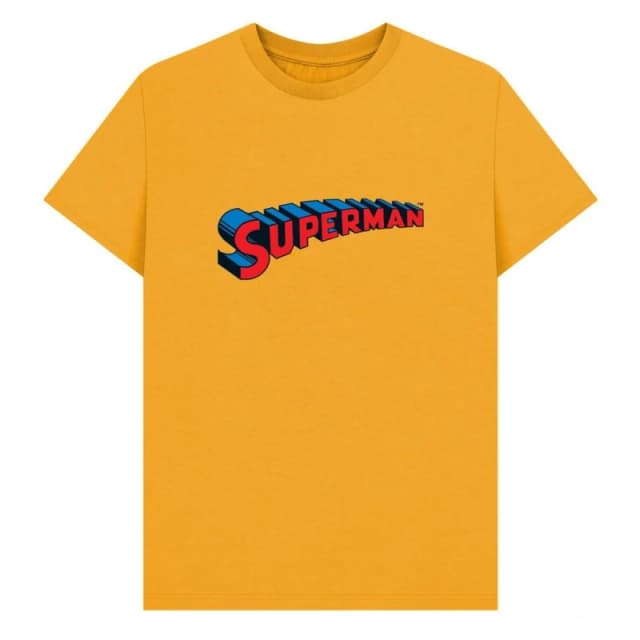 Superman Mens Official Graphic Logo T-Shirt in Mustard Size: Small Mustard Male S
