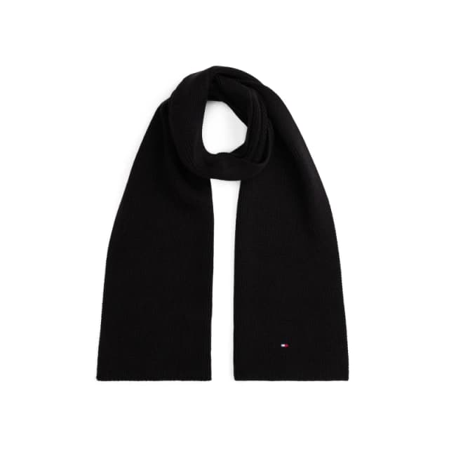 Tommy Hilfiger Kids Small Flag Knitted Scarf Black BDS unisex Junior