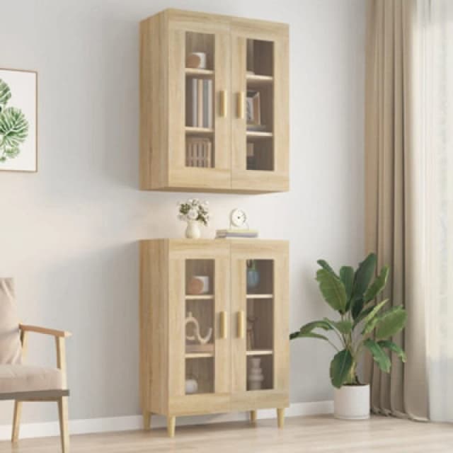 Vidaxl Hanging Wall Cabinet Sonoma Oak 69.5X34X90 Cm, Brown 812279