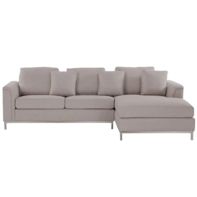 Beliani Corner Sofa 4 Seater Oslo Fabric Beige Left Hand