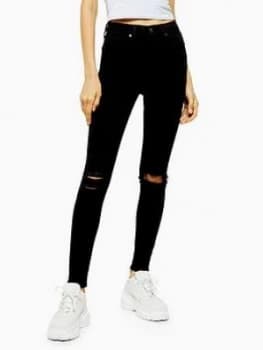 Topshop Arizona Rip Jamie Jeans - Black