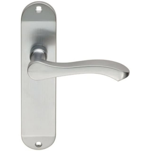 Loops PAIR Scroll Lever Door Handle on Latch Backplate 180 x 40mm Satin Chrome Multi