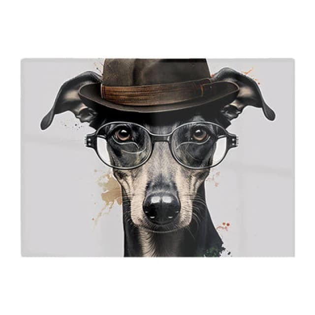 Warren Reed Designer Whippet Dog Splashart Chopping Board