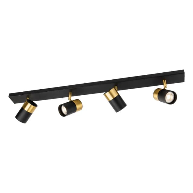 Firstlight Roma 4-Light Flush Light Bar Spotlight in Black with Brushed Brass