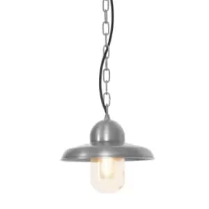 Somerton 1 Light Outdoor Ceiling Chain Lantern Antique Nickel IP44, E27