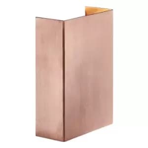 Fold 10cm LED Outdoor Up Down Wall Lamp Copper, IP54, 3000K