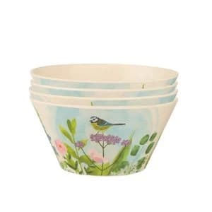 Bamboo Composite Botanical Gardens Reusable Bowl Set of 4