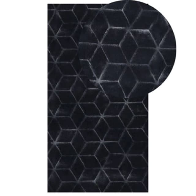 Beliani Faux Fur Rug Thatta Black 80 X 150 Cm