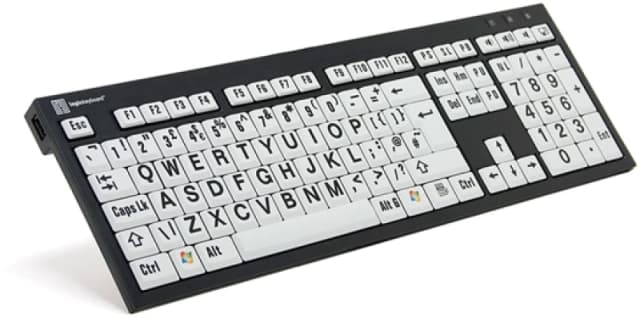 Logickeyboard XL Print keyboard Office USB QWERTY UK English Black. Wh
