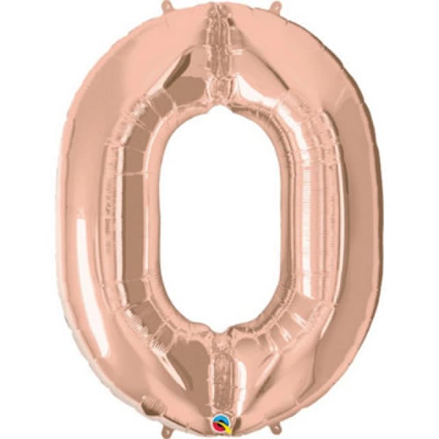 Qualatex 34" Metallic Number Balloons Rose Gold (0)
