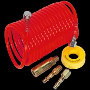 Sealey AHK03 Coiled Air Line Hose Kit 5mm 5m