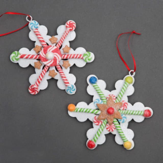Shatchi Christmas Tree Hanging Decorations 2Pcs Snowflakes Multi