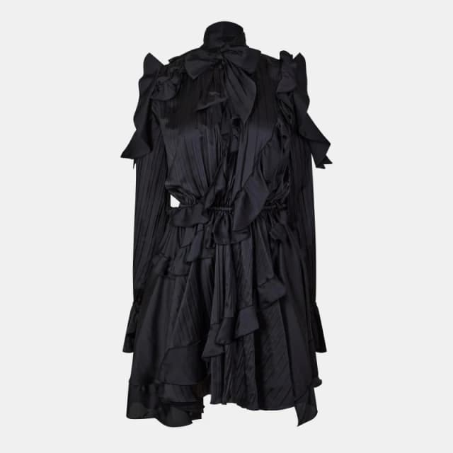 Off White Womens Ruffle Dress Black female 12 (M)