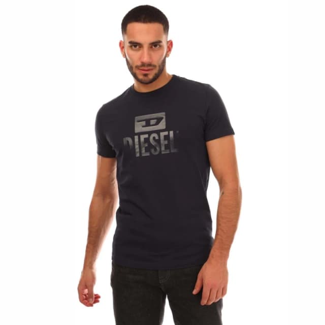 Diesel Monotone Logo Navy Blue T-Shirt Blue