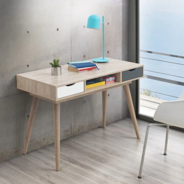 Timber Art Design Scandinavian 2 Drawer Dressing Table Makeup Computer Desk Bedroom Furniture