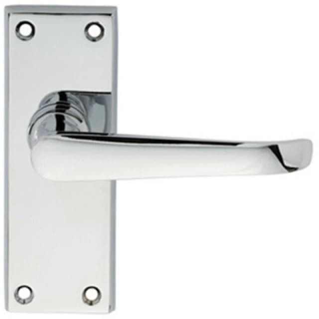 Loops PAIR Straight Victorian Handle on Latch Backplate 150 x 42mm Polished Chrome Multi