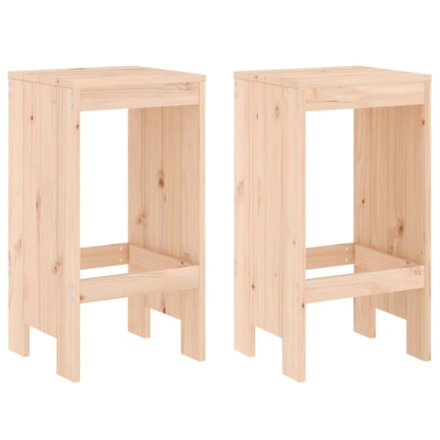 vidaXL Bar Stools 2 pcs 40x36x75cm Solid Wood Pine, Brown 825345