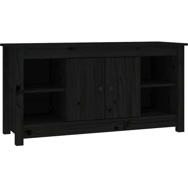vidaXL TV Cabinet Black 103x36,5x52cm Solid Wood Pine, Black 814578