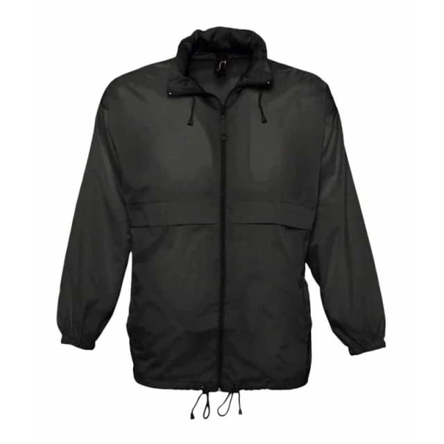 SOL'S Mens Surf Windbreaker Lightweight Jacket in Black Size: XS Black Male XS